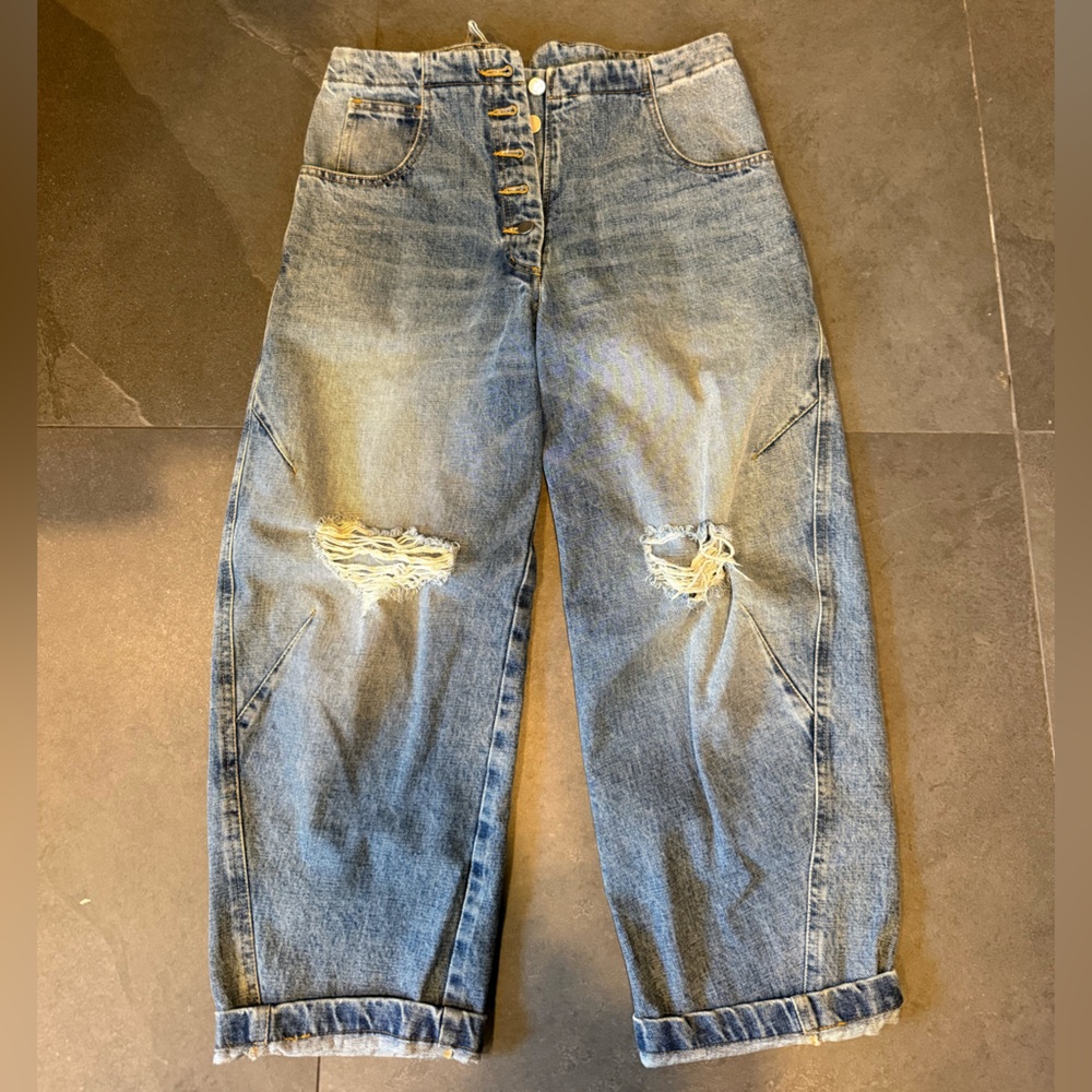 Rachel Comey Light Blue Distressed Boyfriend Jeans